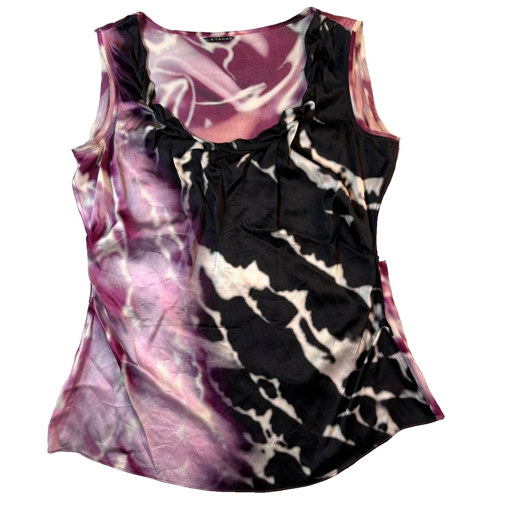 Elie Tahari Womens M Multicolor Abstract Geometric Tank Top Artsy Y2K